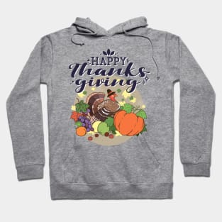 Thanksgiving Merch Gift Idea / Turkey With Pumpkin Hoodie